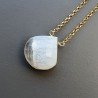 Collana Girocollo Con Catena Dorato Argento 925 E Opale Somalia Gocce Cuore Piatto Sfaccettato A Mano