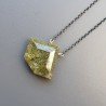 Collana Girocollo Con Catena Brunito Argento 925 E Serpentite Forma Diamante Sfaccettato A Mano