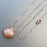 Collana Girocollo Con Catena Oro Rosa Argento 925 E Pietra Di Luna Cioccolato Gocce Piatto Sfaccettate A mano