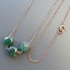 Collana Girocollo Con Catena Oro Rosa Argento 925 EAvventurina Verde Cubetti Sfaccettato A Mano