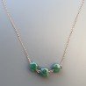 Collana Girocollo Con Catena Oro Rosa Argento 925 EAvventurina Verde Cubetti Sfaccettato A Mano