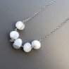 Collana Girocollo Con Catena Rodiato Argento 925 E Opale Somalia Rondelle Sfaccettate A Mano
