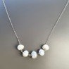 Collana Girocollo Con Catena Rodiato Argento 925 E Opale Somalia Rondelle Sfaccettate A Mano