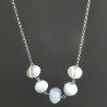Collana Girocollo Con Catena Rodiato Argento 925 E Opale Somalia Rondelle Sfaccettate A Mano