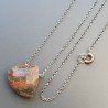 Collana Girocollo Con Catena Rodiato Argento 925 E Unakite Rettangolo Briolette Sfaccettate A Mano