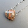 Collana Girocollo Con Catena Rodiato Argento 925 E Unakite Rettangolo Briolette Sfaccettate A Mano