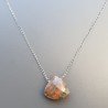 Collana Girocollo Con Catena Rodiato Argento 925 E Unakite Rettangolo Briolette Sfaccettate A Mano