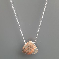 Collana Girocollo Con Catena Rodiato Argento 925 E Unakite Rettangolo Briolette Sfaccettate A Mano Collana Girocollo Con Catena Rodiato Argento 925 E Unakite Rettangolo Briolette Sfaccettate A Mano