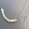 Collana Girocollo Con Catena Rodiato Argento 925 E Prehnite Rondelle Sfaccettato A Mano