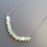 Collana Girocollo Con Catena Rodiato Argento 925 E Prehnite Rondelle Sfaccettato A Mano