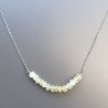 Collana Girocollo Con Catena Rodiato Argento 925 E Prehnite Rondelle Sfaccettato A Mano