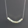 Collana Girocollo Con Catena Rodiato Argento 925 E Prehnite Rondelle Sfaccettato A Mano