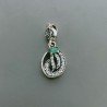 Ciondolo Di Argento 925 con Radice di Smeraldo Marquise e Zirconi Stile Etnico