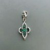 Ciondolo Di Argento 925 con Radice di Smeraldo Ovale e Zirconi Stile Etnico