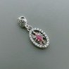 Ciondolo Di Argento 925 con Radice di Rubino Ovale e Zirconi Stile Etnico