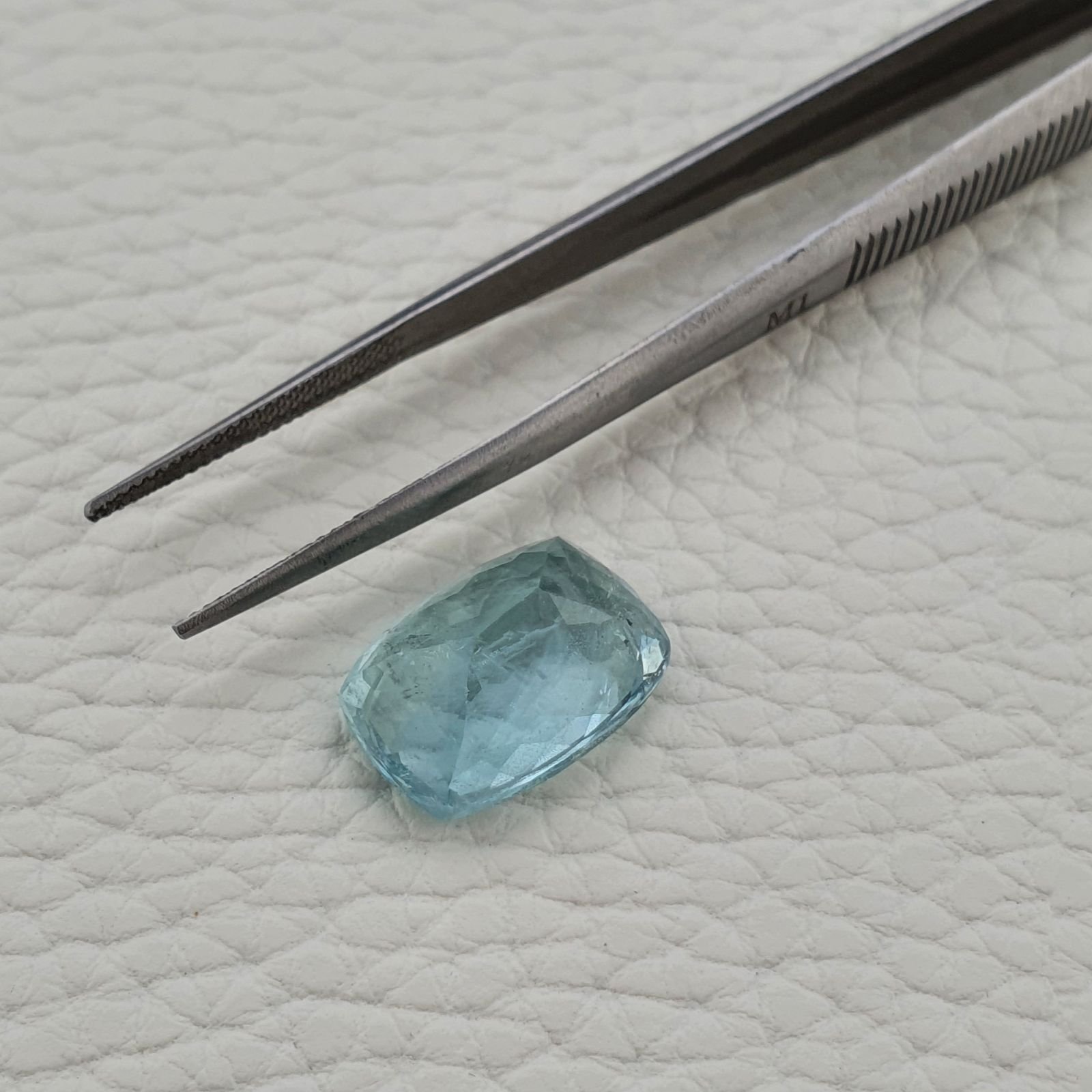 Acquamarina Naturale Taglio Cuscino Sfaccettata Fatto a Mano Gemma Sciolta 12X16x8,4mm 11,55 Carati 1pz