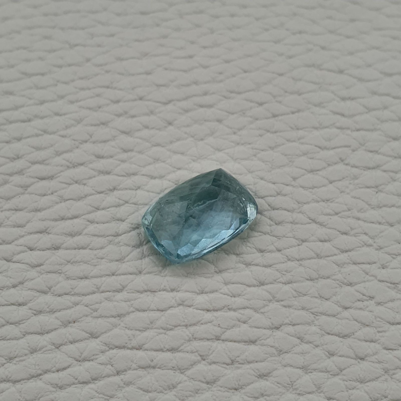 Acquamarina Naturale Taglio Cuscino Sfaccettata Fatto a Mano Gemma Sciolta 12X16x8,4mm 11,55 Carati 1pz