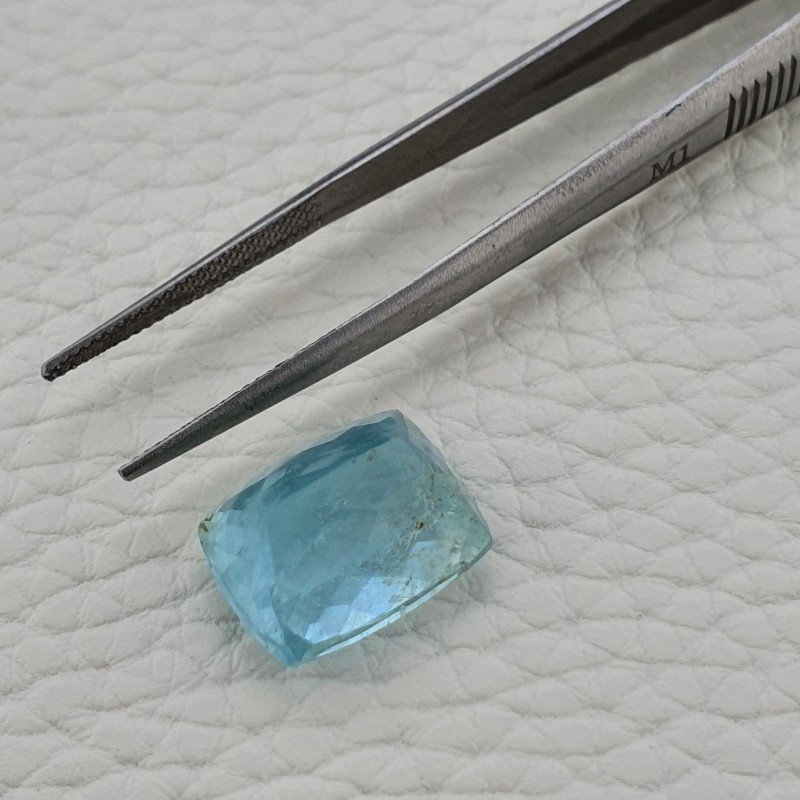 Acquamarina Naturale Taglio Cuscino Sfaccettata Fatto a Mano Gemma Sciolta 12X15X9,7mm AA 12,50 Carati 1pz