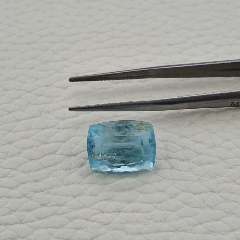 Acquamarina Naturale Taglio Cuscino Sfaccettata Fatto a Mano Gemma Sciolta 12X15X9,7mm AA 12,50 Carati 1pz