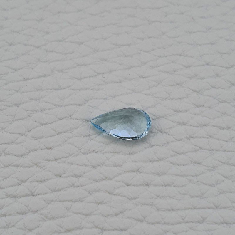 Acquamarina Naturale (AA) Taglio Gocce Sfaccettata Fatto a Mano Gemma Sciolta 11,60X7,30X4,10mm 1,90 Carati 1pz