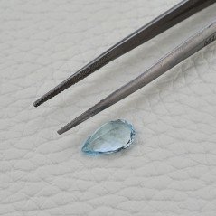 Gemma Sciolta di Acquamarina Naturale (AA), Taglio Goccia Sfaccettato a Mano, 11,60x7,30x4,10 mm, 1,90 ct