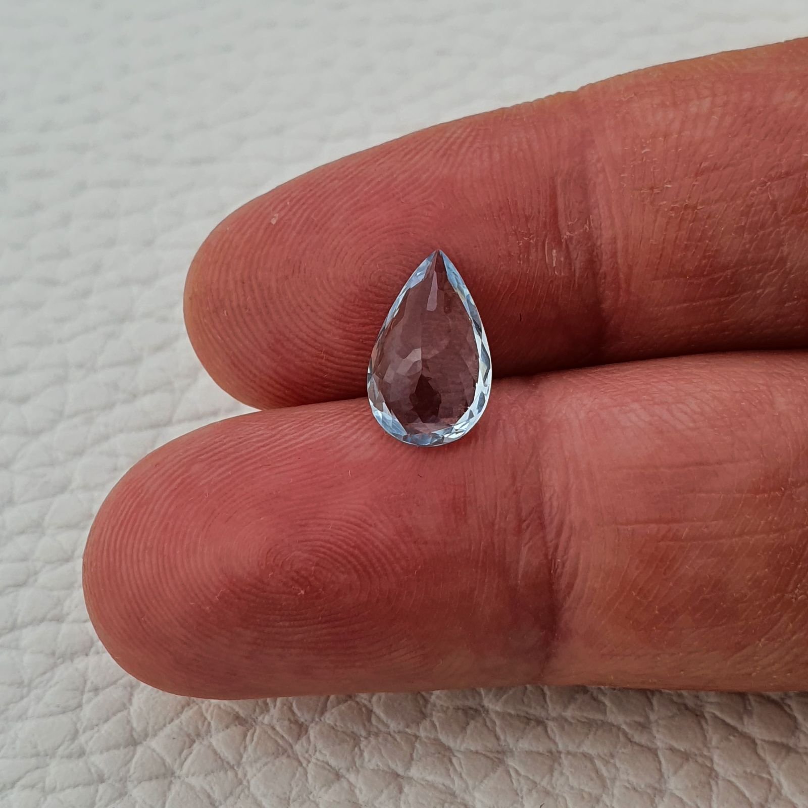 Acquamarina Naturale (AA) Taglio Gocce Sfaccettata Fatto a Mano Gemma Sciolta 11,60X7,30X4,10mm 1,90 Carati 1pz