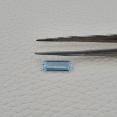 Acquamarina Naturale (AA) Taglio Baguette Sfaccettata Fatto a Mano Gemma Sciolta 14,40X5X2mm 1,75 Carati 1pz