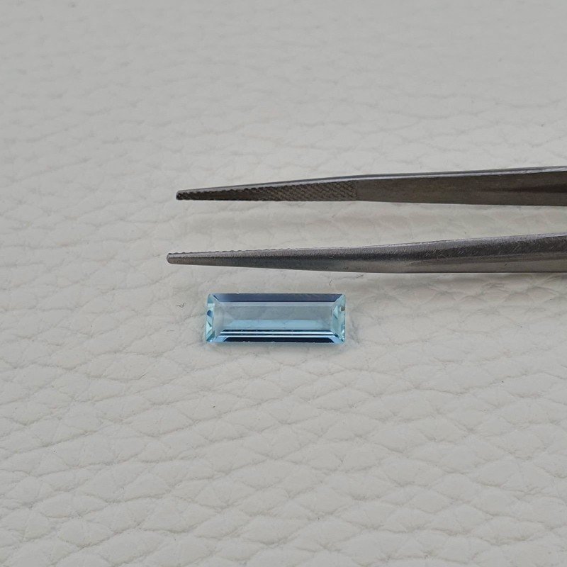 Acquamarina Naturale (AA) Taglio Baguette Sfaccettata Fatto a Mano Gemma Sciolta 14,40X5X2mm 1,75 Carati 1pz