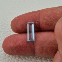 Acquamarina Naturale (AA) Taglio Baguette Sfaccettata Fatto a Mano Gemma Sciolta 14,40X5X2mm 1,75 Carati 1pz