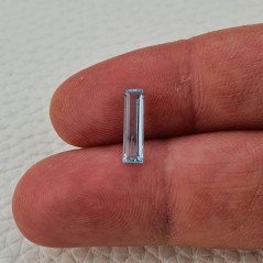 Acquamarina Naturale (AA) Taglio Baguette Sfaccettata Fatto a Mano Gemma Sciolta 12X3,20X2mm 0,85 Carati 1pz