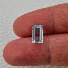 Acquamarina Naturale (AA) Taglio Baguette Sfaccettata Fatto a Mano Gemma Sciolta 10X6X4mm 2,00 Carati 1pz