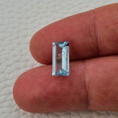 Acquamarina Naturale (AA) Taglio Smeraldo Ottagono Sfaccettata Fatto a Mano Gemma Sciolta 11,40X6X3,50mm 1,80 Carati 1pz