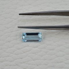 Acquamarina Naturale (A) Taglio Smeraldo Ottagono Sfaccettata Fatto a Mano Gemma Sciolta 10,60X5,20X4mm 1,85 Carati 1pz