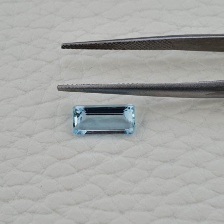 Acquamarina Naturale (A) Taglio Smeraldo Ottagono Sfaccettata Fatto a Mano Gemma Sciolta 10,60X5,20X4mm 1,85 Carati 1pz