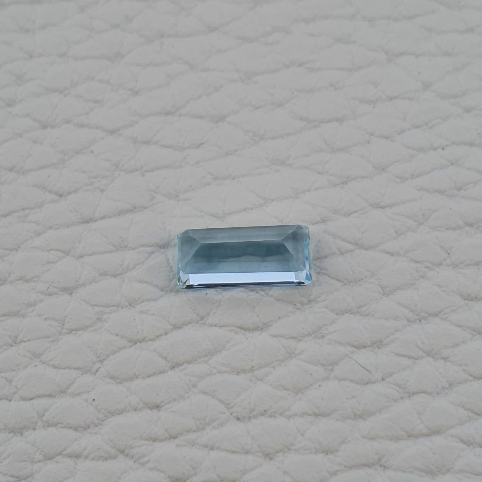 Acquamarina Naturale (A) Taglio Smeraldo Ottagono Sfaccettata Fatto a Mano Gemma Sciolta 10,60X5,20X4mm 1,85 Carati 1pz