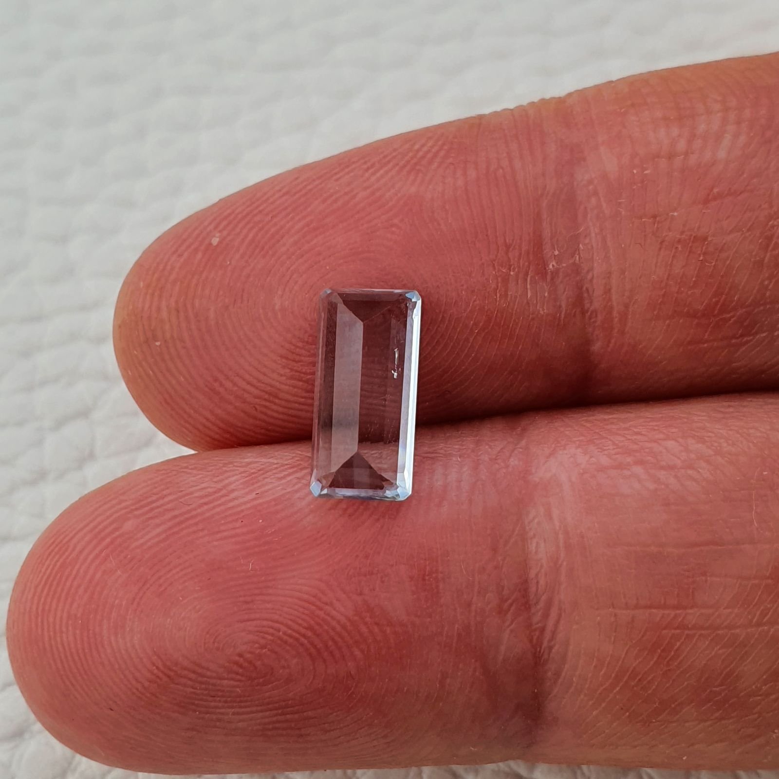 Acquamarina Naturale (A) Taglio Smeraldo Ottagono Sfaccettata Fatto a Mano Gemma Sciolta 10,60X5,20X4mm 1,85 Carati 1pz