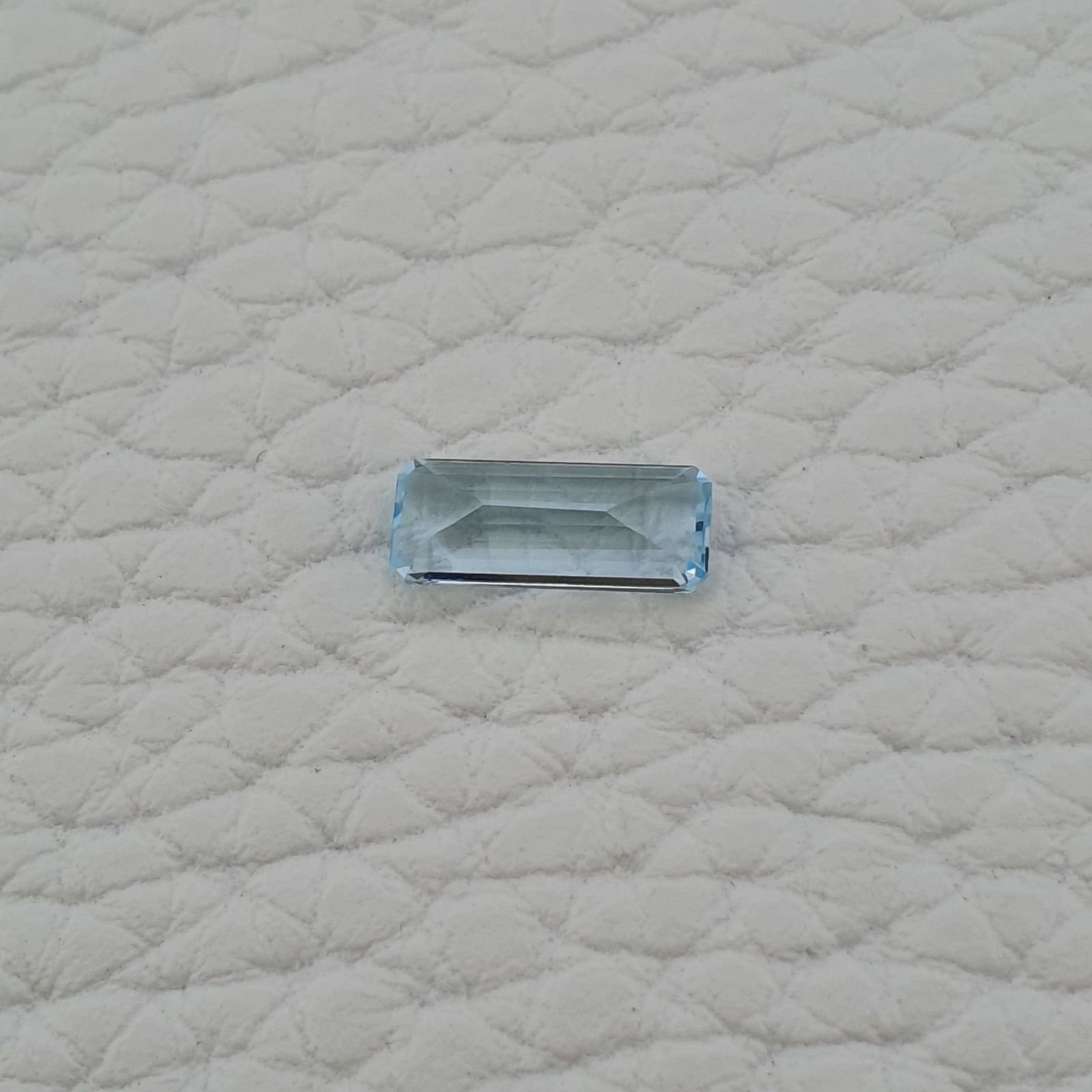 Acquamarina Naturale (AA) Taglio Smeraldo Ottagono Sfaccettata Fatto a Mano Gemma Sciolta 10X4X3mm 1,00 Carati 1pz