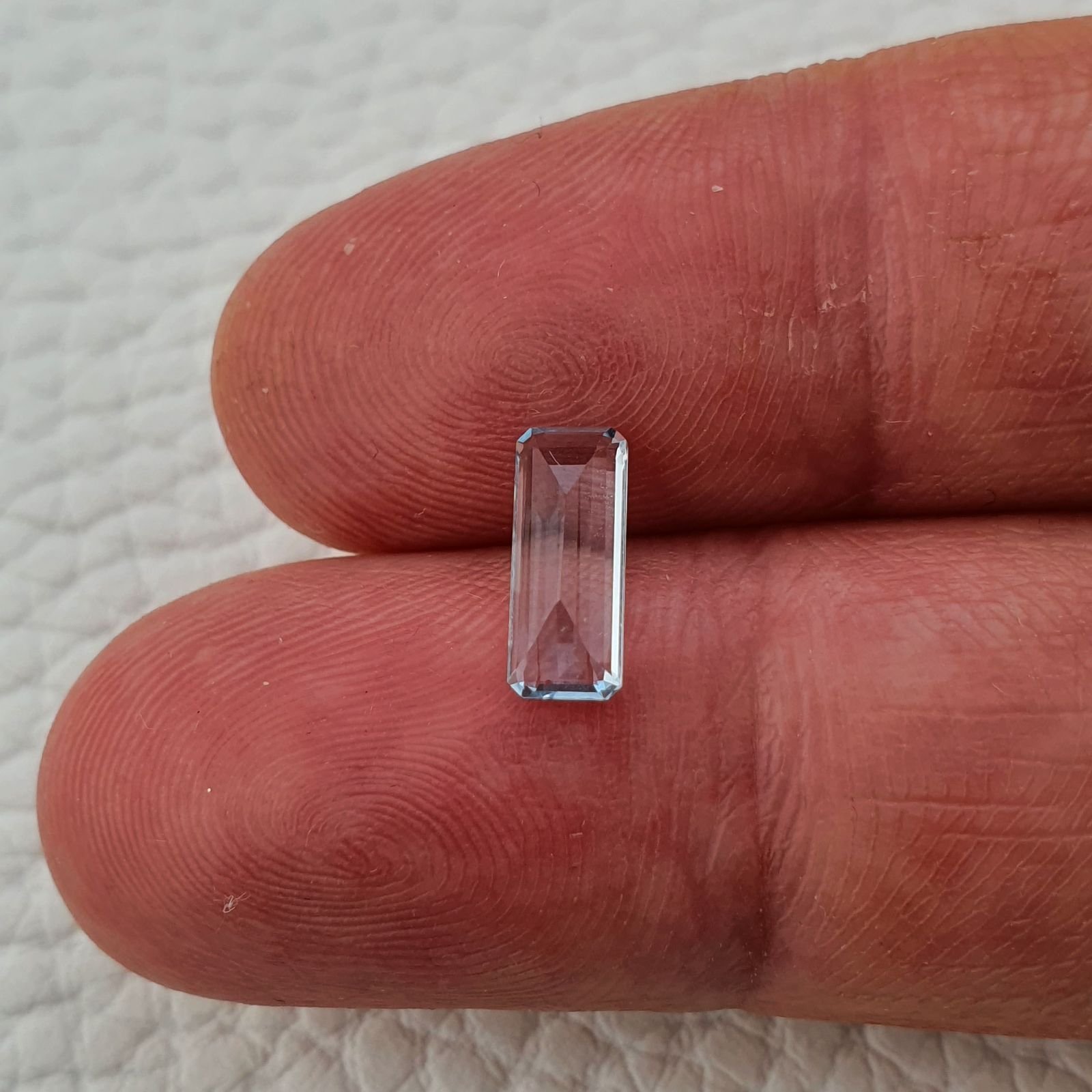 Acquamarina Naturale (AA) Taglio Smeraldo Ottagono Sfaccettata Fatto a Mano Gemma Sciolta 10X4X3mm 1,00 Carati 1pz