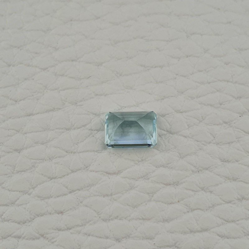 Acquamarina Naturale (AA) Taglio Smeraldo Ottagono Sfaccettata Fatto a Mano Gemma Sciolta 08X06X4mm 1,45 Carati 1pz
