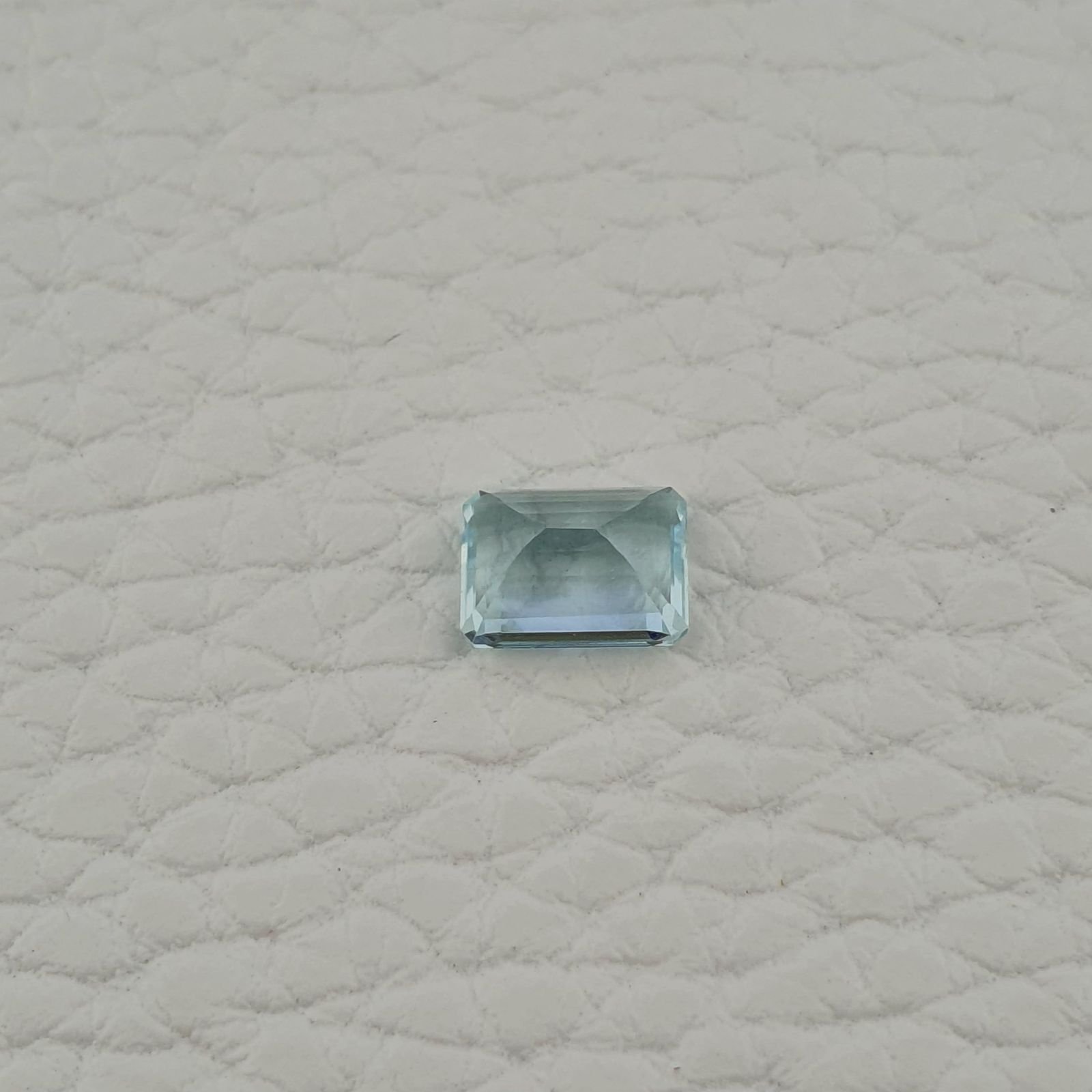 Acquamarina Naturale (AA) Taglio Smeraldo Ottagono Sfaccettata Fatto a Mano Gemma Sciolta 08X06X4mm 1,45 Carati 1pz