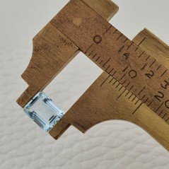 Gemma Sciolta di Acquamarina Naturale (AA), Taglio Smeraldo Ottagono Sfaccettato a Mano, 08x06x4 mm, 1,45 ct