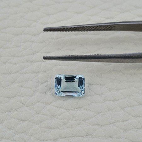 Acquamarina Naturale (AA) Taglio Smeraldo Ottagono Sfaccettata Fatto a Mano Gemma Sciolta 08X06X04mm 1,50 Carati 1pz