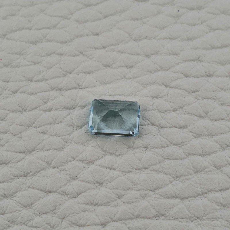 Acquamarina Naturale (AA) Taglio Smeraldo Ottagono Sfaccettata Fatto a Mano Gemma Sciolta 08X06X04mm 1,50 Carati 1pz