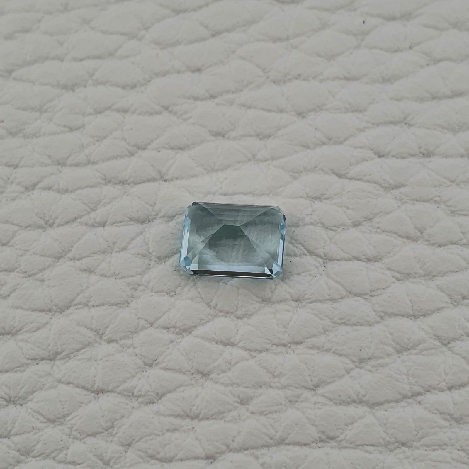 Acquamarina Naturale (AA) Taglio Smeraldo Ottagono Sfaccettata Fatto a Mano Gemma Sciolta 08X06X04mm 1,50 Carati 1pz
