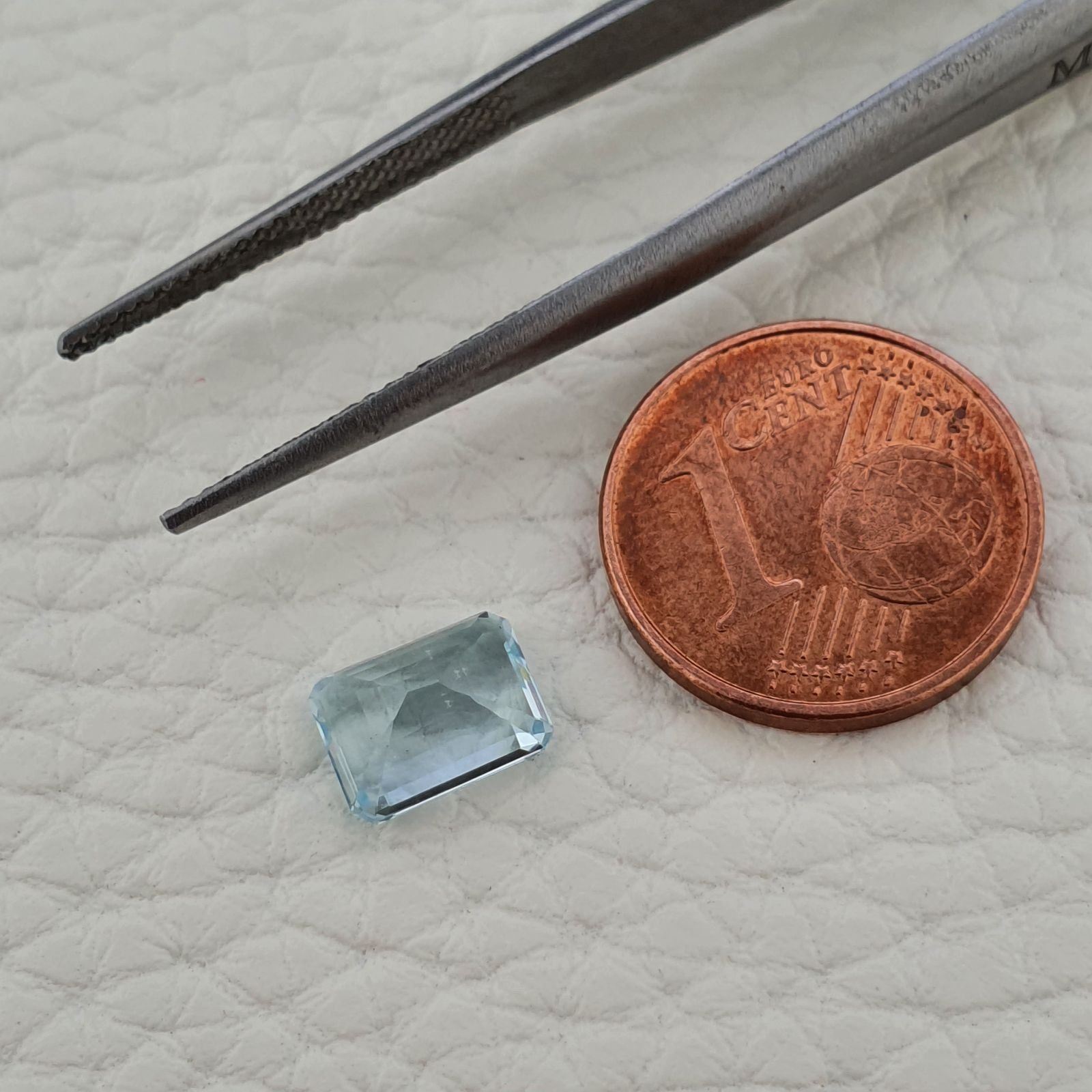 Acquamarina Naturale (AA) Taglio Smeraldo Ottagono Sfaccettata Fatto a Mano Gemma Sciolta 08X06X04mm 1,50 Carati 1pz