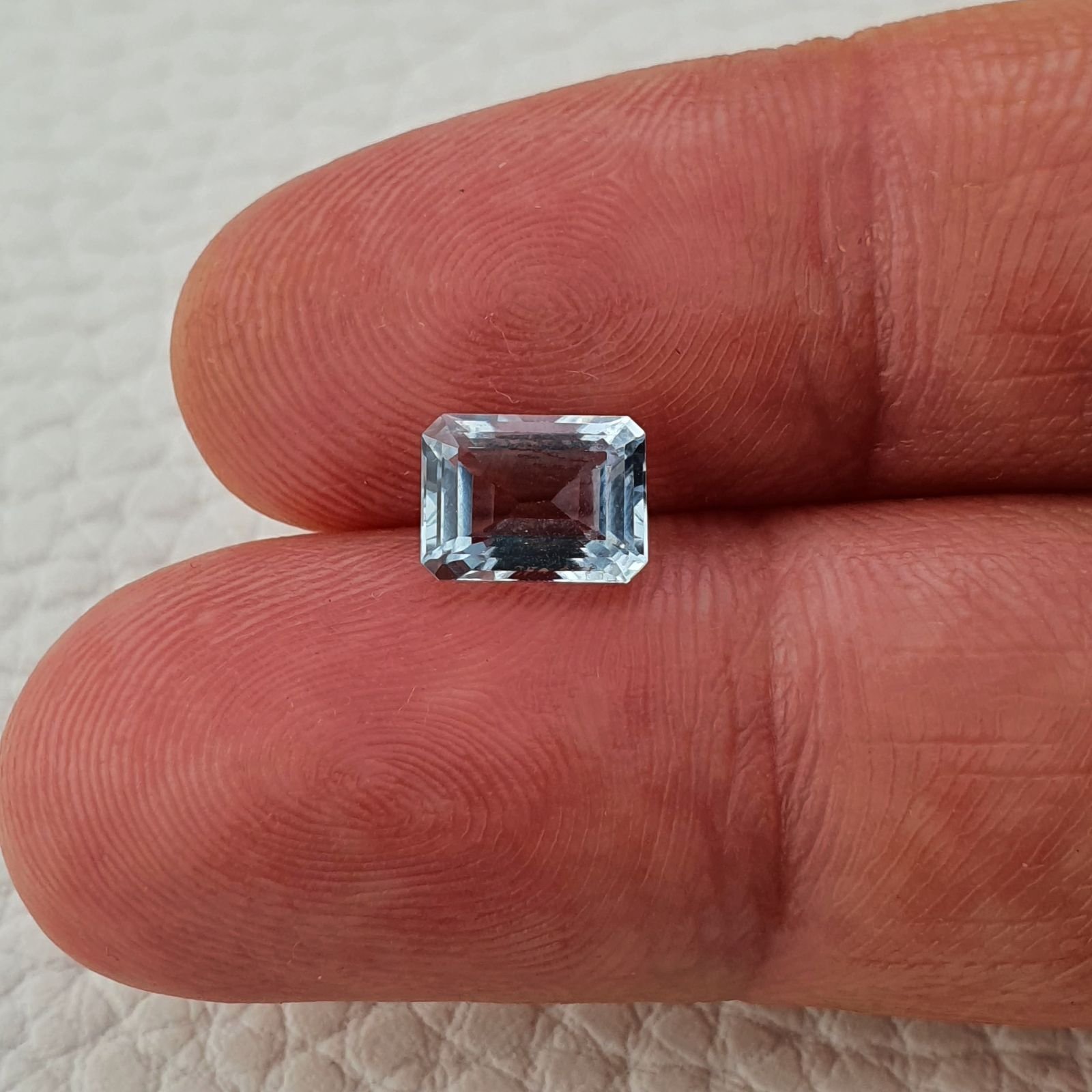 Acquamarina Naturale (AA) Taglio Smeraldo Ottagono Sfaccettata Fatto a Mano Gemma Sciolta 08X06X04mm 1,50 Carati 1pz