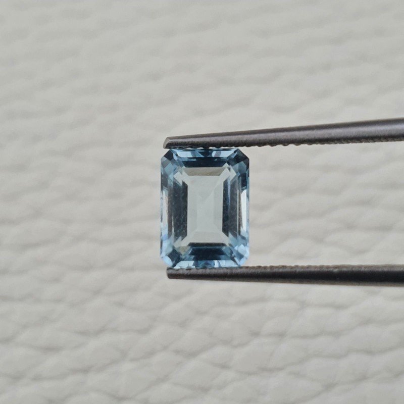 Acquamarina Naturale (AA) Taglio Smeraldo Ottagono Sfaccettata Fatto a Mano Gemma Sciolta 08X06X04mm 1,50 Carati 1pz
