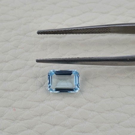 Acquamarina Naturale (AA) Taglio Smeraldo Ottagono Sfaccettata Fatto a Mano Gemma Sciolta 08X5,80X3,40mm 1,35 Carati 1pz