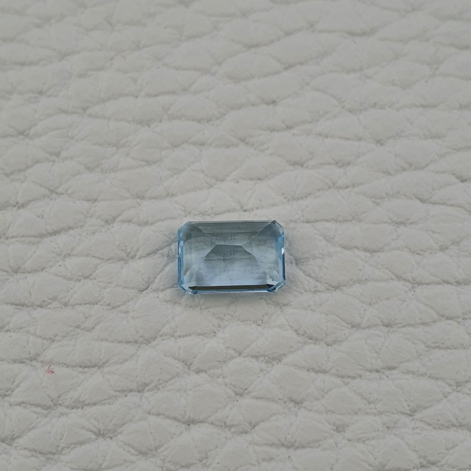 Acquamarina Naturale (AA) Taglio Smeraldo Ottagono Sfaccettata Fatto a Mano Gemma Sciolta 08X5,80X3,40mm 1,35 Carati 1pz