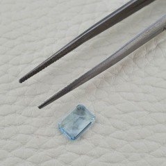 Gemma Sciolta di Acquamarina Naturale (AA), Taglio Smeraldo Ottagono Sfaccettato a Mano, 08x5,80x3,40 mm, 1,35 ct